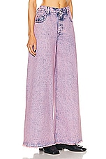 Marni Marble Dyed Flared Trousers in Pink Gummy, view 2, click to view large image.