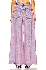 Marni Marble Dyed Flared Trousers in Pink Gummy, view 3, click to view large image.
