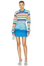 Marni 5 Pocket Mini Skirt in Vivid Blue, view 4, click to view large image.