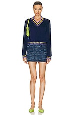 Marni Denim Mini Skirt in Iris Blue, view 4, click to view large image.