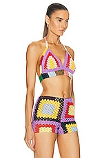 Marni x No Vacancy Inn Crochet Halter Bra Top in Multicolor, view 2, click to view large image.