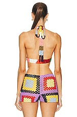 Marni x No Vacancy Inn Crochet Halter Bra Top in Multicolor, view 3, click to view large image.