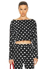 Marni Cropped Long Sleeve Top in Black, view 1, click to view large image.