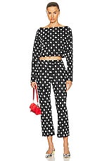 Marni Cropped Long Sleeve Top in Black, view 4, click to view large image.