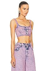 Marni Marble Dyed Cropped Top in Pink Gummy, view 2, click to view large image.