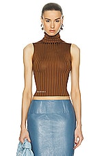 Marni Turtleneck Top in Cigar, view 1, click to view large image.