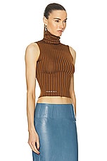 Marni Turtleneck Top in Cigar, view 2, click to view large image.