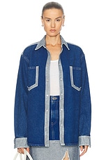 Marni Oversized Denim Shirt in Ocean, view 1, click to view large image.