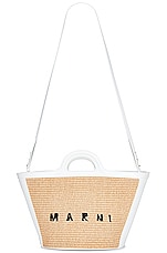 Marni Tropicalia Small Bag in Sand Storm & Lily White, view 1, click to view large image.