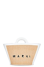 Marni Tropicalia Small Bag in Sand Storm & Lily White, view 3, click to view large image.