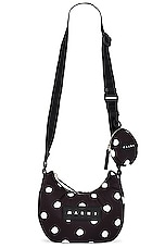 Marni Nylon Dots Hobo Bag in Black, view 1, click to view large image.