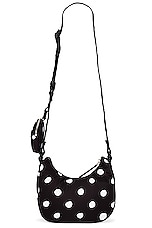 Marni Nylon Dots Hobo Bag in Black, view 3, click to view large image.