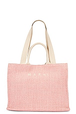 Marni Large Basket Bag in Light Pink, view 1, click to view large image.