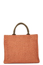 Marni Small Basket Bag in Brick & Olive, view 3, click to view large image.