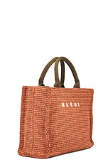 Marni Small Basket Bag in Brick & Olive, view 4, click to view large image.
