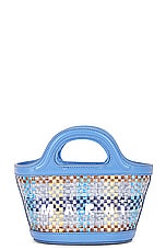 Marni Tropicalia Micro Bag in Blue, Brown, & Opal, view 3, click to view large image.