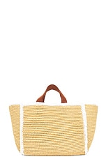Marni Medium Shopping Bag in Natural, White, & Rust, view 4, click to view large image.