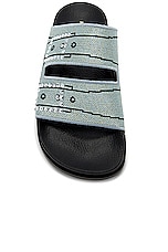 Marni Flat Sandals in Mineral Ice, view 4, click to view large image.