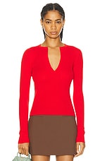 Max Mara Long Sleeve Sweater in Red, view 1, click to view large image.