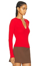 Max Mara Long Sleeve Sweater in Red, view 2, click to view large image.