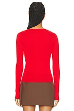 Max Mara Long Sleeve Sweater in Red, view 3, click to view large image.