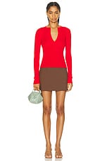 Max Mara Long Sleeve Sweater in Red, view 4, click to view large image.