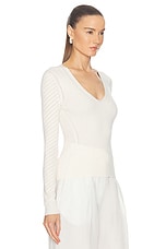 Max Mara Long Sleeve Sweater in Vanilla, view 2, click to view large image.