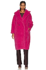 Max Mara Tedgirl Coat In Raspberry in Raspberry, view 1, click to view large image.