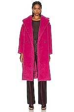 Max Mara Tedgirl Coat In Raspberry in Raspberry, view 2, click to view large image.