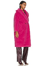 Max Mara Tedgirl Coat In Raspberry in Raspberry, view 3, click to view large image.