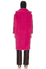 Max Mara Tedgirl Coat In Raspberry in Raspberry, view 4, click to view large image.