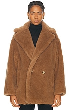 Max Mara Dramma Short Coat in Camel, view 2, click to view large image.