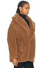 Max Mara Dramma Short Coat in Camel, view 3, click to view large image.