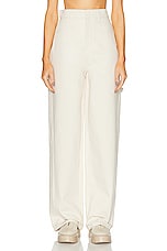 Max Mara Twill Trousers in Ivory, view 1, click to view large image.