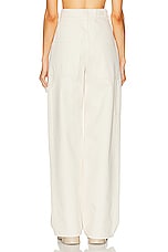 Max Mara Twill Trousers in Ivory, view 3, click to view large image.