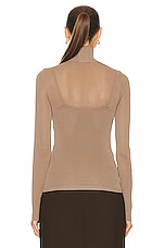 Max Mara Filato Sheer Long Sleeve Top in Sand, view 3, click to view large image.