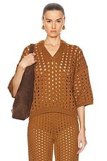 Max Mara Ottuso Top in Tobacco, view 1, click to view large image.