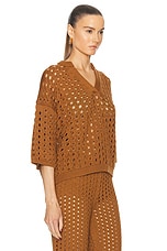 Max Mara Ottuso Top in Tobacco, view 2, click to view large image.