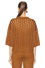 Max Mara Ottuso Top in Tobacco, view 3, click to view large image.