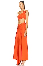 Maygel Coronel Fermina Dress in Tangerine, view 3, click to view large image.