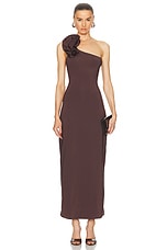 Maygel Coronel Adda Dress in Brown, view 1, click to view large image.