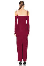 Maygel Coronel Calice Dress in Burgundy, view 3, click to view large image.