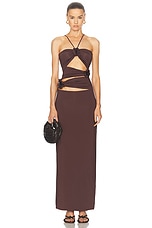 Maygel Coronel Veranera Dress in Brown, view 1, click to view large image.