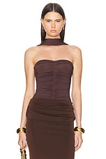 Maygel Coronel Igara One Piece Bodyuit in Brown, view 1, click to view large image.