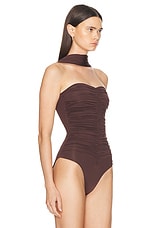 Maygel Coronel Igara One Piece Bodyuit in Brown, view 3, click to view large image.