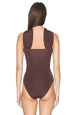 Maygel Coronel Igara One Piece Bodyuit in Brown, view 4, click to view large image.