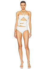 Maygel Coronel Trinitaria One Piece Swimsuit in White, view 1, click to view large image.