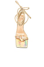 MACH & MACH Crystal Square Toe Sandal in Light Gold, view 4, click to view large image.