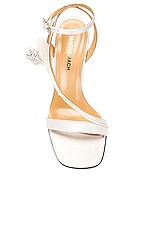 MACH & MACH Wonder Tulip Petite Satin Sandal in White, view 4, click to view large image.