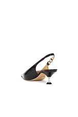 MACH & MACH Crystal Bow Pointed Toe Slingback in Black, view 3, click to view large image.